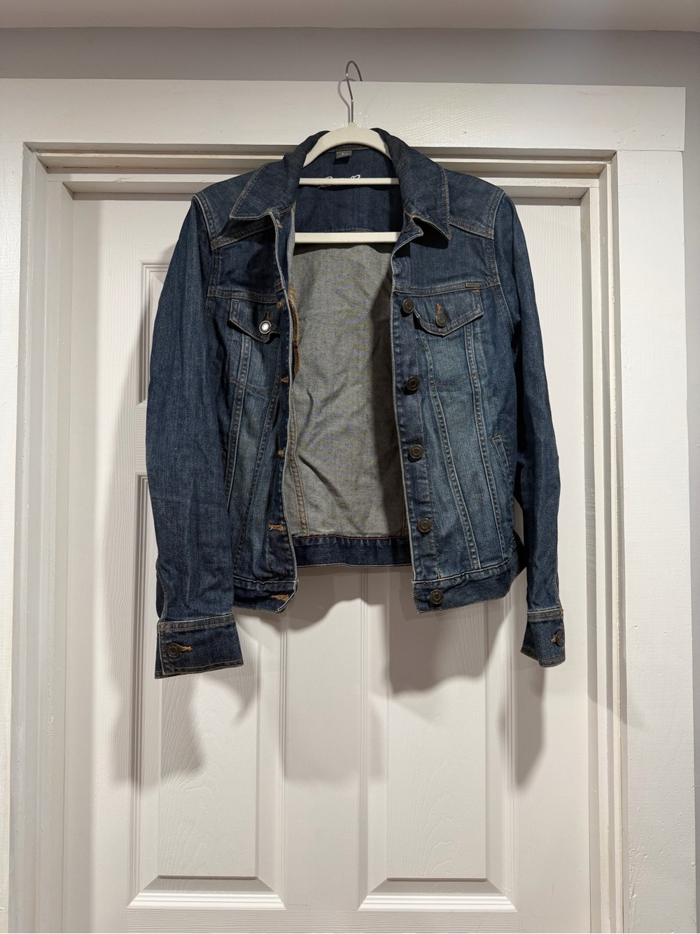 Eddie Bauer Dark Blue Denim Trucker Jacket